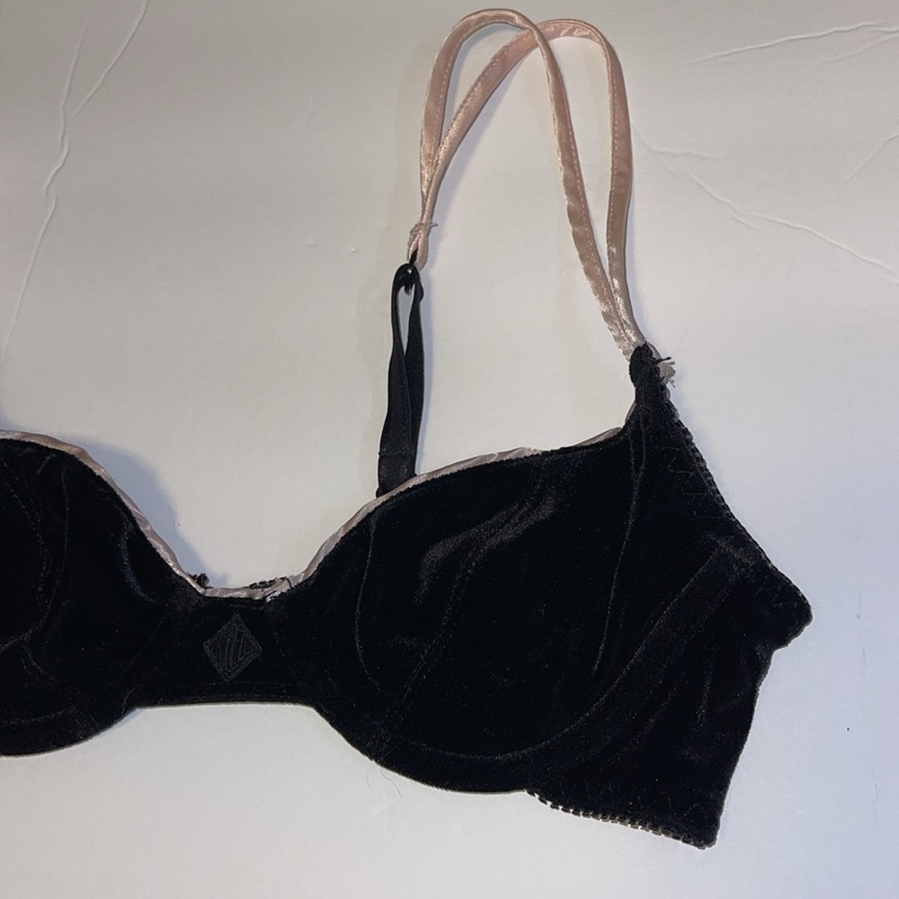 Ralph Lauren Vintage Black Velvet Bra - Women’s Size 34A - Picture 5 of 9